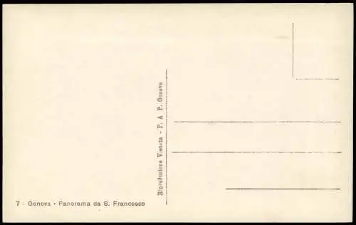 Cartoline Genua Genova (Zena) Panorama da S. Francesco 1920