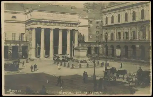 Cartoline Genua Genova (Zena) Stadtteilansicht Plazza De Ferrari 1920