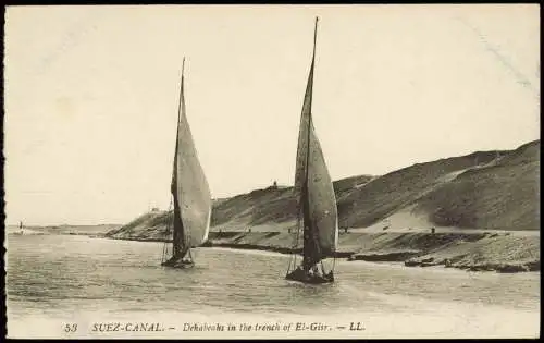 Suez السويس‎ as-Suways SUEZ-CANAL Dehabeahs in the trench of El-Gisr 1910