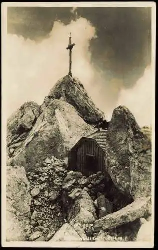 Ansichtskarte Ellmau Gipfelkreuz 2314 m Hütte und Alpen 1930