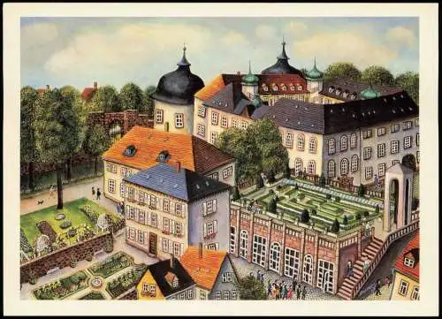 Ettlingen Künstlerkarte Schloss (Castle Building) Heidrun Maurer 1980