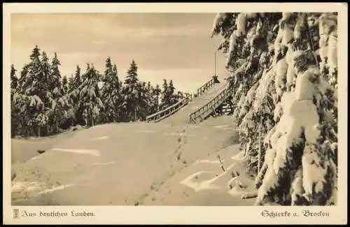 Ansichtskarte Schierke Die Sprungschanze am Wurmberg Winter 1937