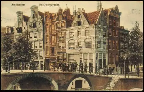 Postkaart Amsterdam Amsterdam Brouwersgracht. 1906