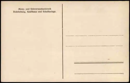 Forbach (Baden) Murg- und Schwarzenbachwerk Rohrleitung, Krafthaus und Schaltanlage 1920