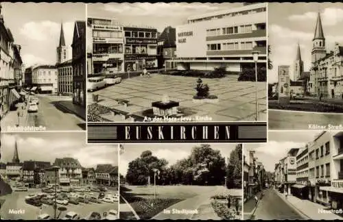 Euskirchen Mehrbild-AK u.a. mit Markt, Stadtpark u. diversen Straßen 1960