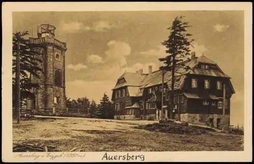 Ansichtskarte Auersberg (Erzgebirge) Unterkunftshaus Auersberg 1928