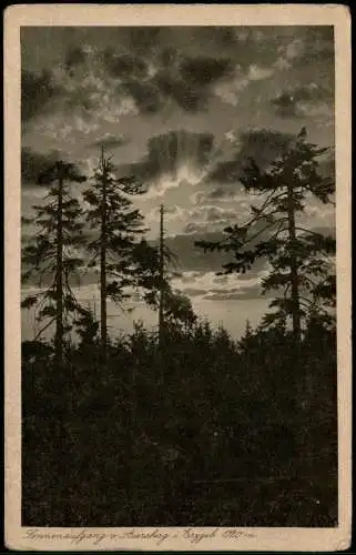 Ansichtskarte Eibenstock Sonnenaufgang v. Auersberg Erzgebirge 1928