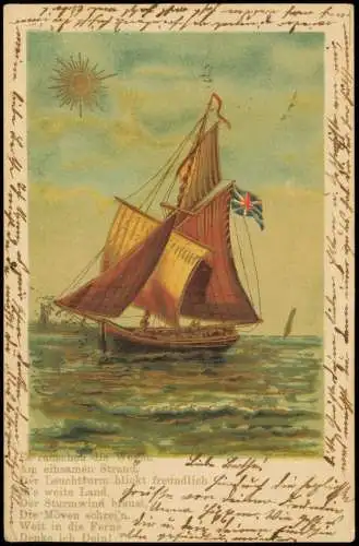 Schiffe Schifffahrt Segelschiff Flagge Großbritannien Goldsonne 1899