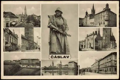 Postcard Tschaslau Čáslav Mehrbildkarte Straßen Kasernen 1938