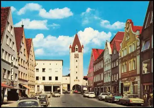 Mindelheim Strassen-Ansicht, Oberes Tor, Autos u.a. VW Käfer, Mercedes uvm. 1970