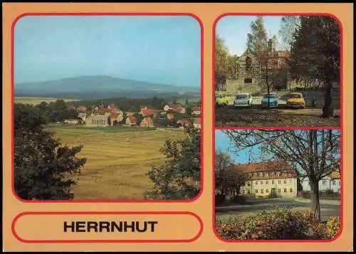 Herrnhut Hutberg zum Kottmar, Glockenstuhl und Kirchensaal, Witwenhaus 1987