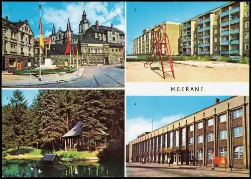 Meerane Ernst-Thälmann-Platz, Neubaugebiet, Stadtpark, Karl-Liebknecht-Haus 1981