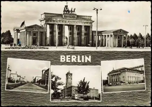 Ansichtskarte Mitte-Berlin DDR Mehrbildkarte u.a. mit Brandenburger Tor 1960