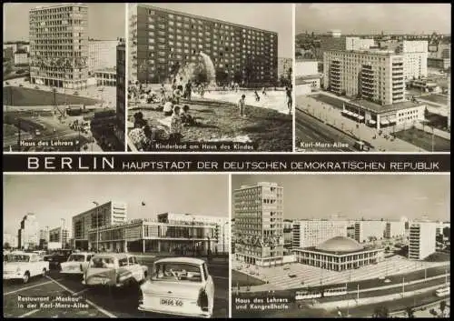 Berlin DDR Mehrbildkarte mit Ansichten aus dem Ostteil der Stadt 1967