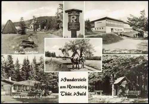 .Thüringen DDR Mehrbildkarte Wanderziele am Rennsteig Thüringer-Wald 1986/1983