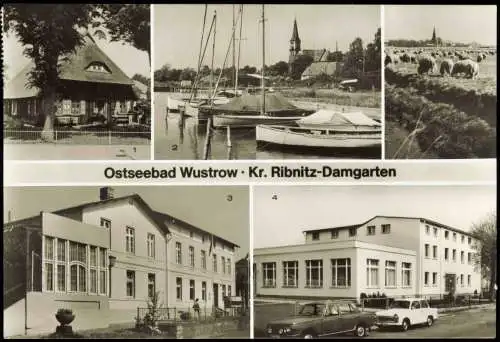 Wustrow (Fischland) DDR Mehrbildkarte u.a. mit Fischerhaus, Fischer-Hafen 1986