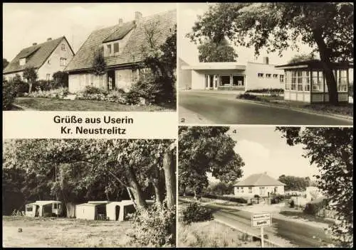 Userin DDR Mehrbildkarte mit 4 Ortsansichten u.a. Zeltplatz Camping 1983/1981