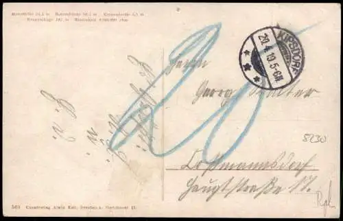 Ansichtskarte Dippoldiswalde Talsperre Malter 1919