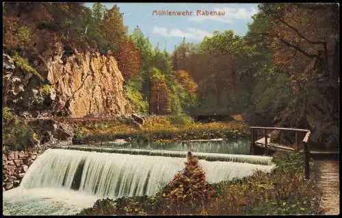 Ansichtskarte Rabenau Mühlenwehr 1924