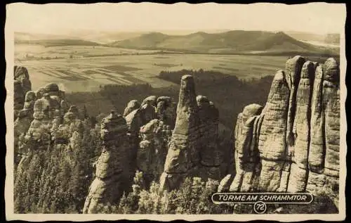 Ansichtskarte Bad Schandau Schrammsteine Türme am Schrammtor 1941