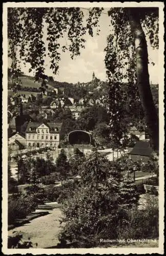 Ansichtskarte Bad Schlema Stadtpartie Konzertmuschel 1937