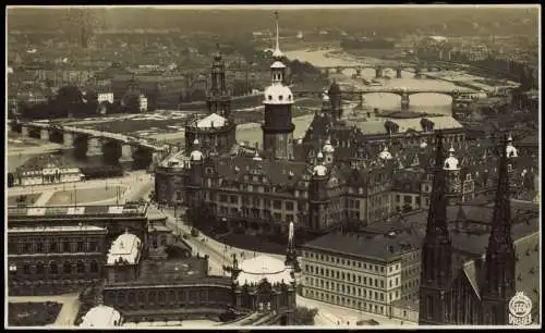 Dresden Luftbild mit  Taschenbergpalais Sophienkirche 1936 Walter Hahn:5654