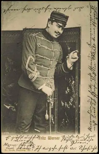 Ansichtskarte  Persönlichkeiten Fritz Werner in Uniform Hamburg 1903