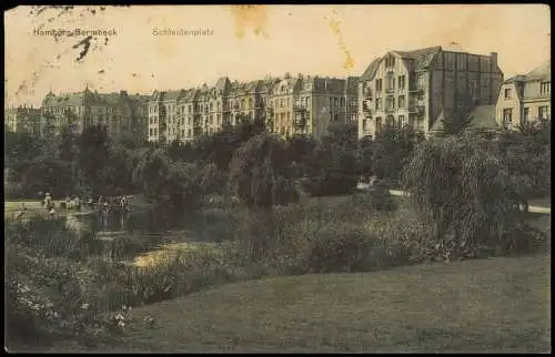 Ansichtskarte Barmbeck-Hamburg Schleidenplatz 1916