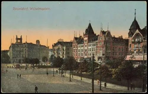 Ansichtskarte Düsseldorf Wilhelmplatz Gebäud Nordd. Lloyd 1914