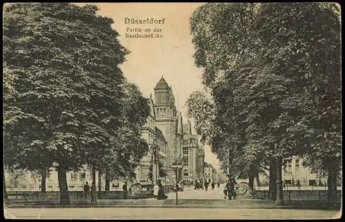 Ansichtskarte Düsseldorf Partie an der Bastionbrücke 1922