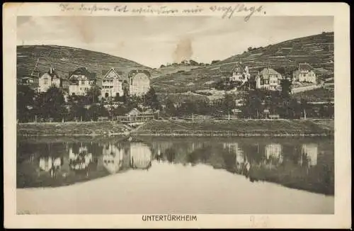 Ansichtskarte Untertürkheim-Stuttgart Villen am Hang 1917  gel. Feldpost