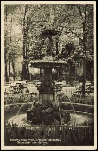 Ansichtskarte Tolkewitz-Dresden Donaths Neue Welt Teilansicht vom Garten. 1938