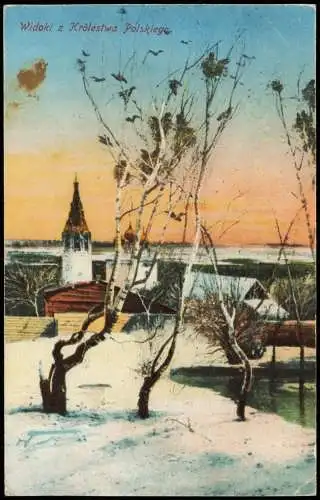 Postcard Polen Polska Polen / Polska russische Kirche im Winter 1917