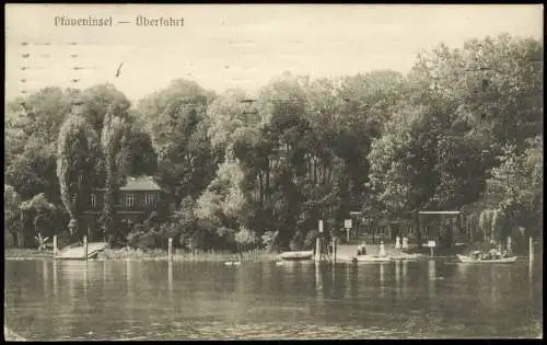 Ansichtskarte Wannsee-Berlin Pfaueninsel Überfahrt Restaurant 1911