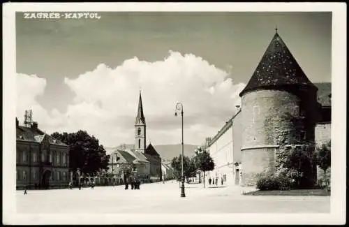 Postcard Zagreb Straßenpartie Kaptol 1932