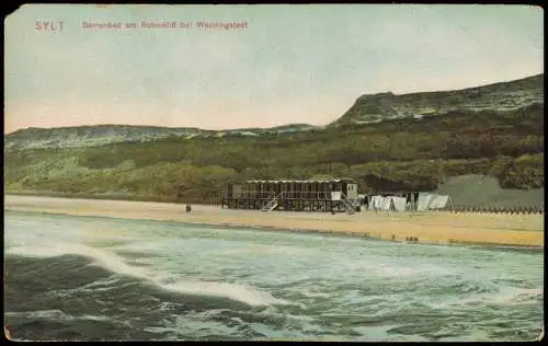 Ansichtskarte Wenningstedt-Braderup (Sylt) Damenbad am Rotenkliff - Sylt 1905