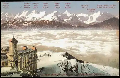 Ansichtskarte Arth SZ Rigi Kulm Nebelmeer Berner Hochalpen 1910