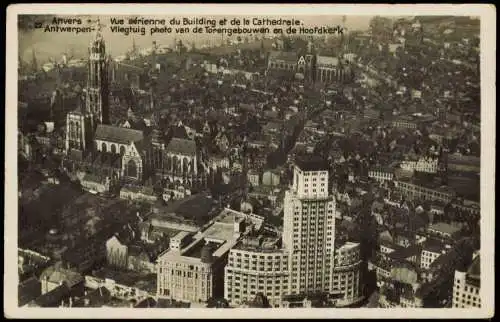 Antwerpen Anvers Luftbild Vue aérienne du Building et de la Cathedrale. 1932