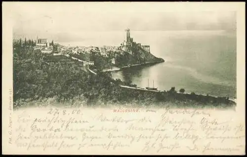 Cartoline Malcesine Blick au die Stadt 1900