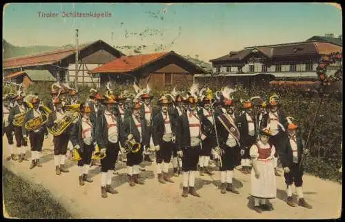 Ansichtskarte Schwaz Tiroler Schützenkapelle Bahnhof 1915