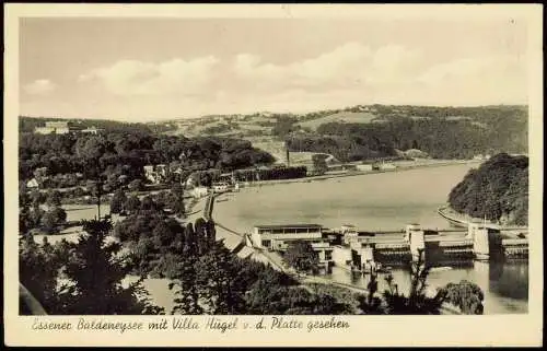 Ansichtskarte Bredeney-Essen (Ruhr) Baldeneysee Stauwerk Villa Hügel 1937