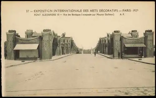 CPA Paris EXPO DES ARTS DÉCORATIFS Rue des Boutiques 1925