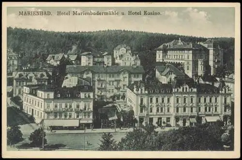 Marienbad Mariánské Lázně Hotel Marienbadermühle u. Hotel Kasino. 1928