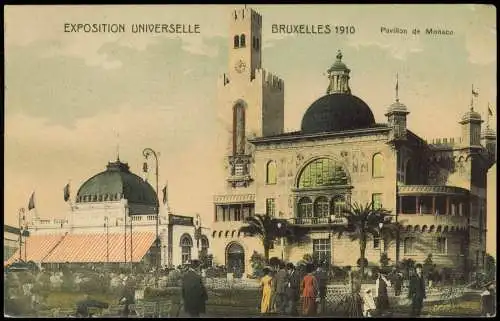 Postkaart Brüssel Bruxelles EXPO Pavillon de Monaco 1910