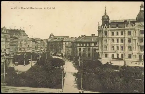 Ansichtskarte Wien Mariahilferstraße u. Gürtel 1912