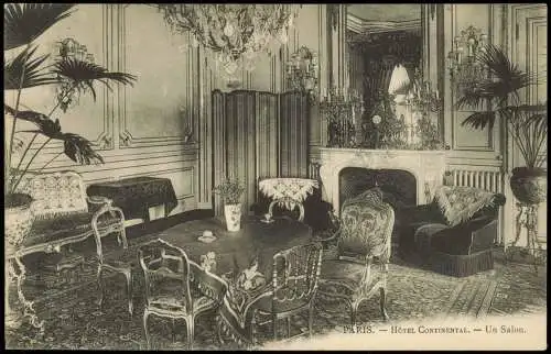 CPA Paris Hotel Continental - Un Salon 1912