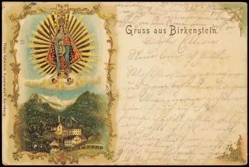 Birkenstein-Fischbachau Wallfahrtskapelle Maria Himmelfahrt Gold 1905 Goldrand