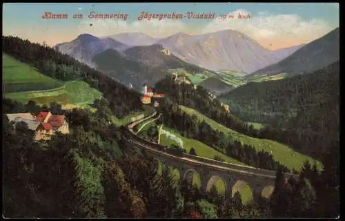 Klamm am Semmering-Breitenstein   Jägergraben-Viadukt Lokomotive 1916