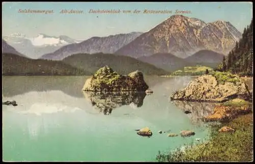 Ansichtskarte Altaussee Dachsteinblick von der Restauration Seewies. 1906