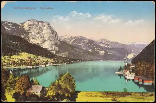 Ansichtskarte Grundlsee Grundlsee (See) Bootshütten Salzkammergut 1916